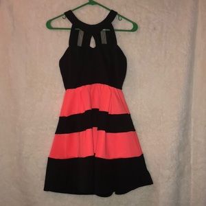 Coral Striped Dress